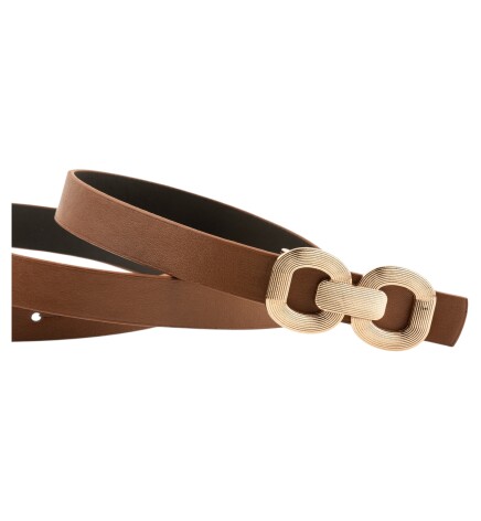 Paçuli Moda Bağ Tokalı İkili set siyah_taba Kadın Kemeri