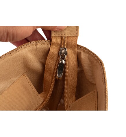 Paçuli Moda Bej Rafya Örme Plaj Çantası