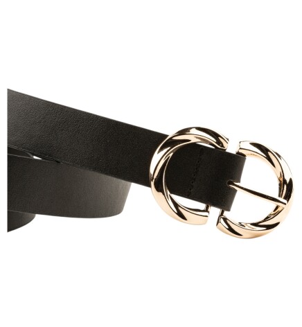 Paçuli Moda Çift D Tokalı İkili Set Siyah_Taba Kadın Kemeri