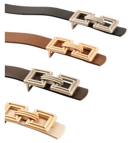 Paçuli Moda Çift Kare Tokalı 4 Lü Set  Kadın Kemer