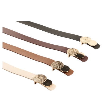 Paçuli Moda Desenli Yuvarlak Tokalı 4lü Set Kadın Kemeri