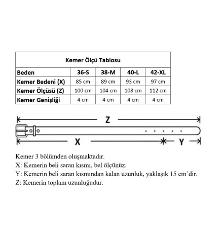 Paçuli Moda Gold Pimli Tokalı Kadın Kemeri