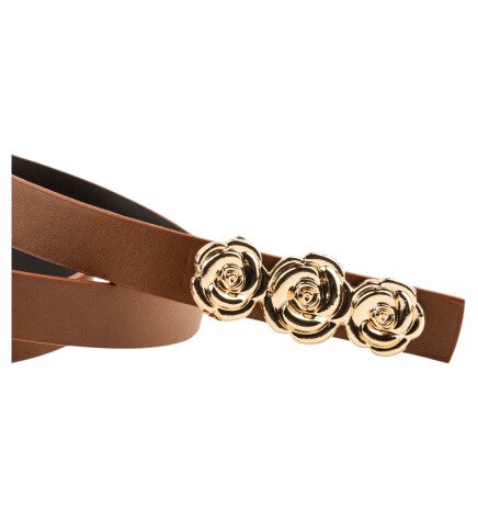 Paçuli Moda GÜL Tokalı İkili set Bej_Taba Kadın Kemeri