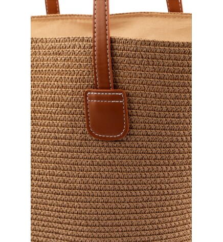 Paçuli Moda Hasır Örme Plaj Çantası