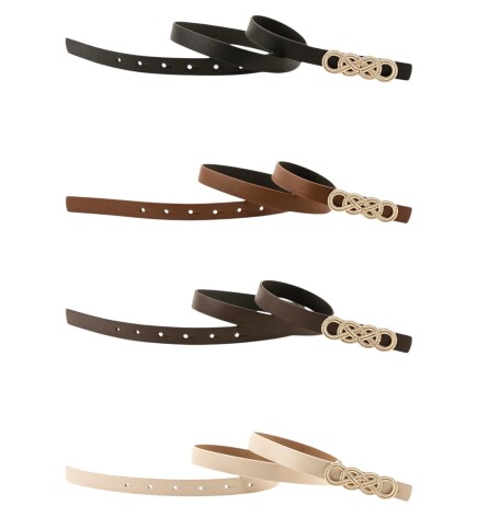 Paçuli Moda İkili Düğüm Tokalı 4 Lü Set Kadın Kemer