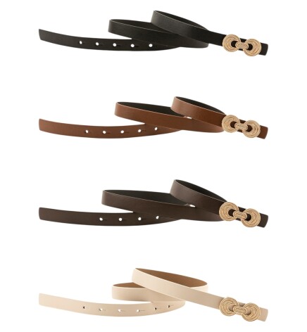 Paçuli Moda İnce Düğüm Tokalı 4 Lü Set Kadın Kemeri