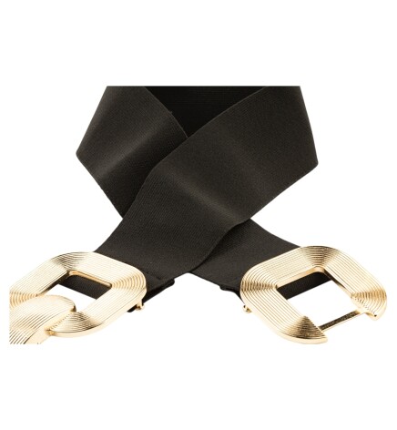 Paçuli Moda Kadın Çizgili Tokalı Lastikli Kemer 20101