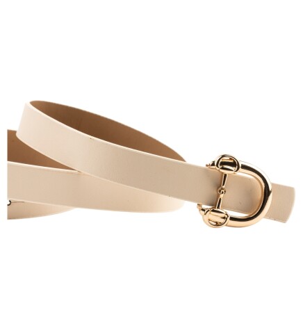 Paçuli Moda Kadın Modern D Tokalı Bej Kemer