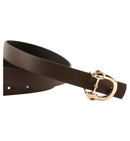 Paçuli Moda Kadın Modern D Tokalı Kahverengi_ Bej Kemer