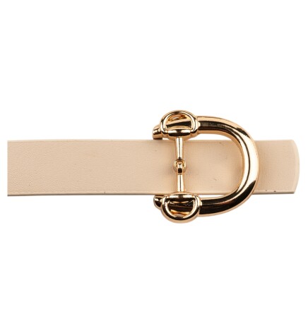 Paçuli Moda Kadın Modern D Tokalı Kahverengi_ Bej Kemer