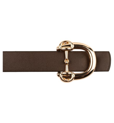 Paçuli Moda Kadın Modern D Tokalı Kahverengi_ Bej Kemer