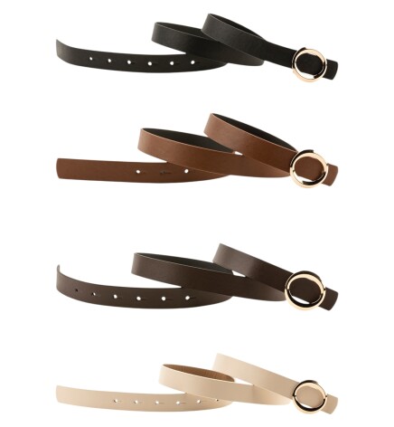 Paçuli Moda Kalın Halka Tokalı 4lü Set Kadın Kemeri