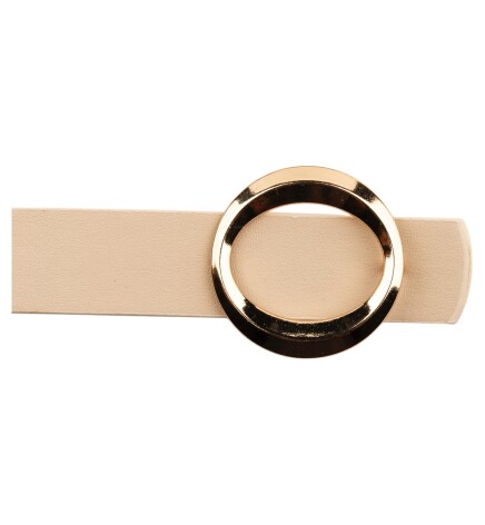 Paçuli Moda Kalın Halka Tokalı Bej Kadın Kemeri