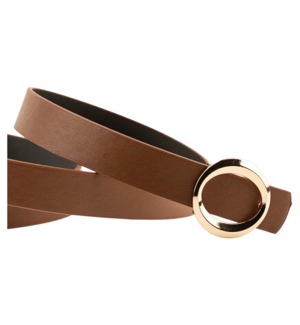 Paçuli Moda Kalın Halka Tokalı İkili Set Siyah_Taba Kadın Kemeri