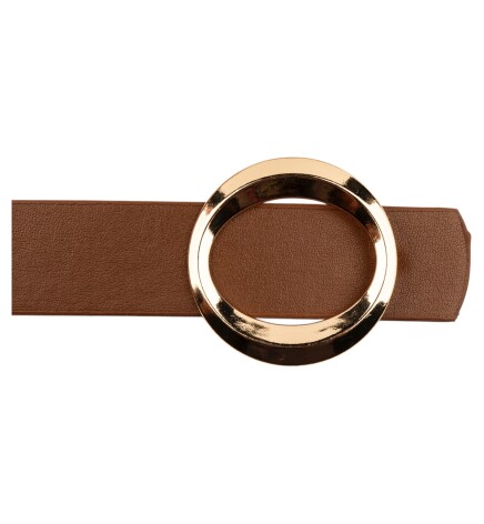 Paçuli Moda Kalın Halka Tokalı İkili Set Siyah_Taba Kadın Kemeri