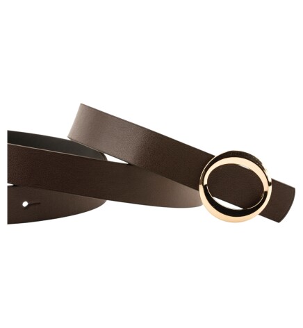 Paçuli Moda Kalın Halka Tokalı Kahverengi Kadın Kemeri