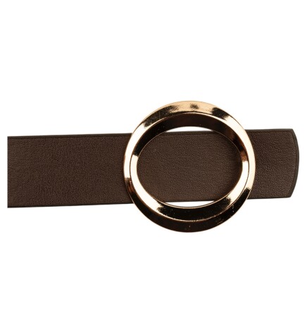 Paçuli Moda Kalın Halka Tokalı Kahverengi Kadın Kemeri