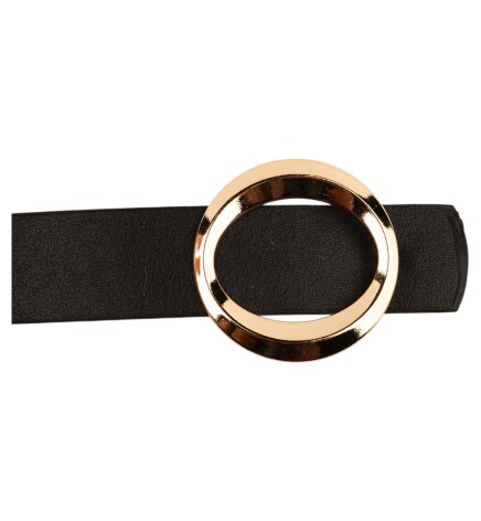 Paçuli Moda Kalın Halka Tokalı Siyah Kadın Kemeri