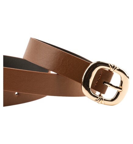 Paçuli Moda Kalın Kare Tokalı Taba Kadın Kemeri