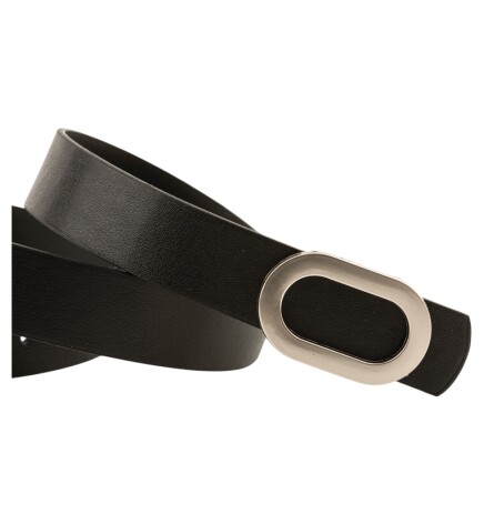 Paçuli Moda Kalın Oval Tokalı İkili set Siyah_Taba Kadın Kemeri