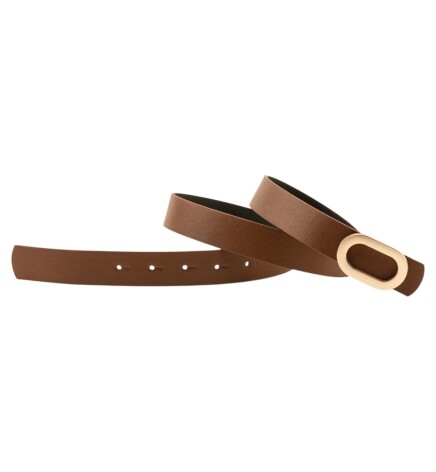 Paçuli Moda Kalın Oval Tokalı İkili set Siyah_Taba Kadın Kemeri