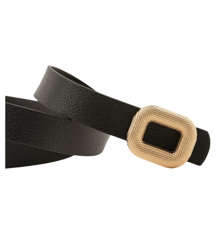 Paçuli Moda Mozaik Kare Tokalı İkili Set Siyah_Taba Kadın Kemeri