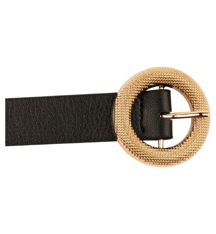 Paçuli Moda Mozaik Yuvarlak Tokalı İkili Set Siyah_Taba Kadın Kemeri