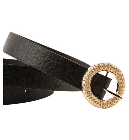 Paçuli Moda Mozaik Yuvarlak Tokalı Siyah Kadın Kemeri