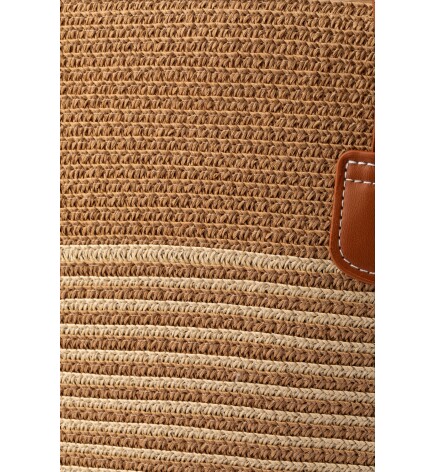 Paçuli Moda Rafya Örgü Çizgili Plaj Çantası