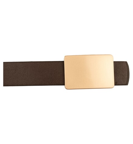 Paçuli Moda Sade Kare Tokalı İkili Set Kahverengi_Bej Kadın Kemeri