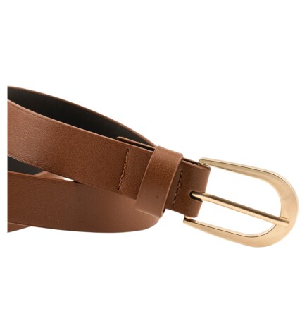 Paçuli Moda Sade Tokalı İkili Set Siyah_Taba Kadın Kemeri