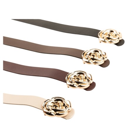 Paçuli Moda Tek Gül Tokalı 4lü Set Kadın Kemeri Kadın Kemeri