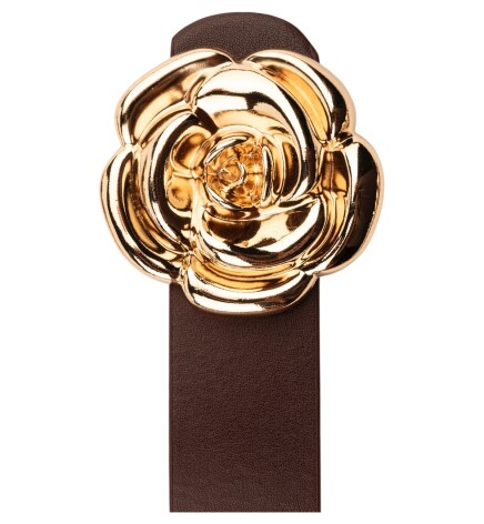 Paçuli Moda Tek Gül Tokalı İkili Set Siyah_Bordo Kadın Kemeri