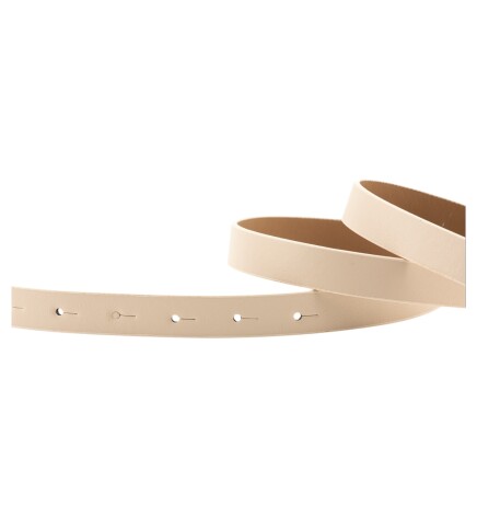 Paçuli Moda  Zincir Desenli Çift Halka Tokalı Kadın Bej Kemeri