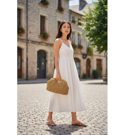 Paçuli Moda Camel Hasır Omuz Çantası