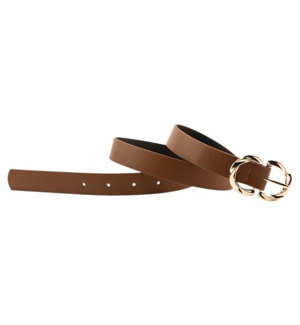 Paçuli Moda Çift D Tokalı Taba Kadın Kemeri