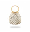 Paçuli Moda Ahşap Saplı Ekru El Örmesi Çanta